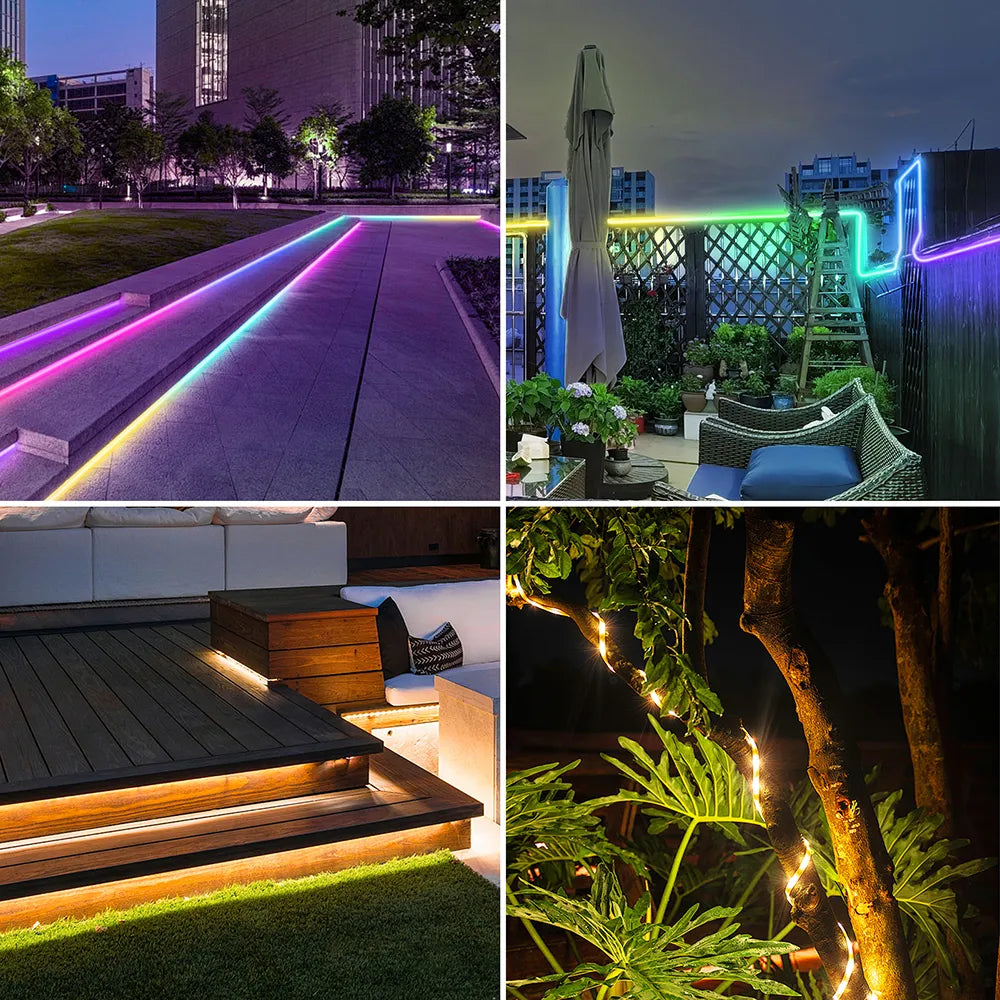 echosari 32.8Ft Solar Outdoor LED Strip Lights