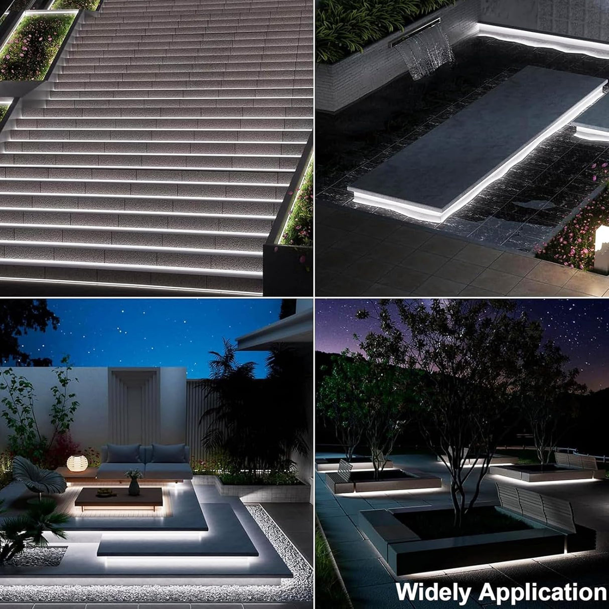 echosari 32.8Ft Solar Strip Lights Outdoor (Cool White)