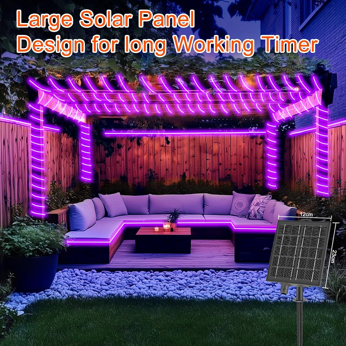 echosari 32.8ft Solar Purple Lights Outdoor