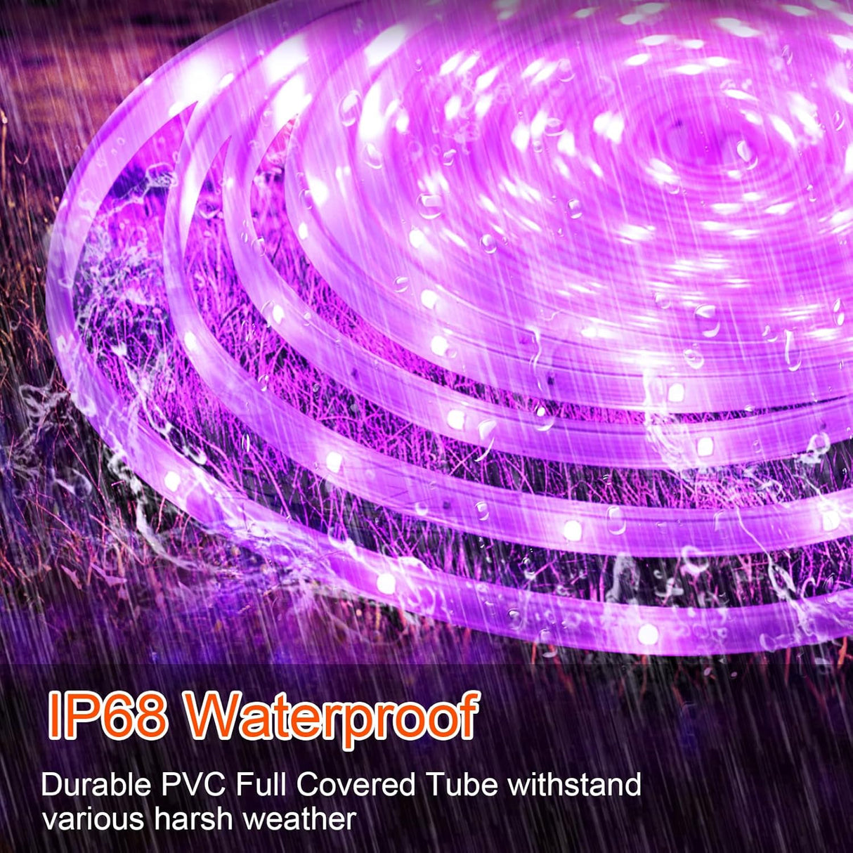 echosari 32.8ft Solar Purple Lights Outdoor