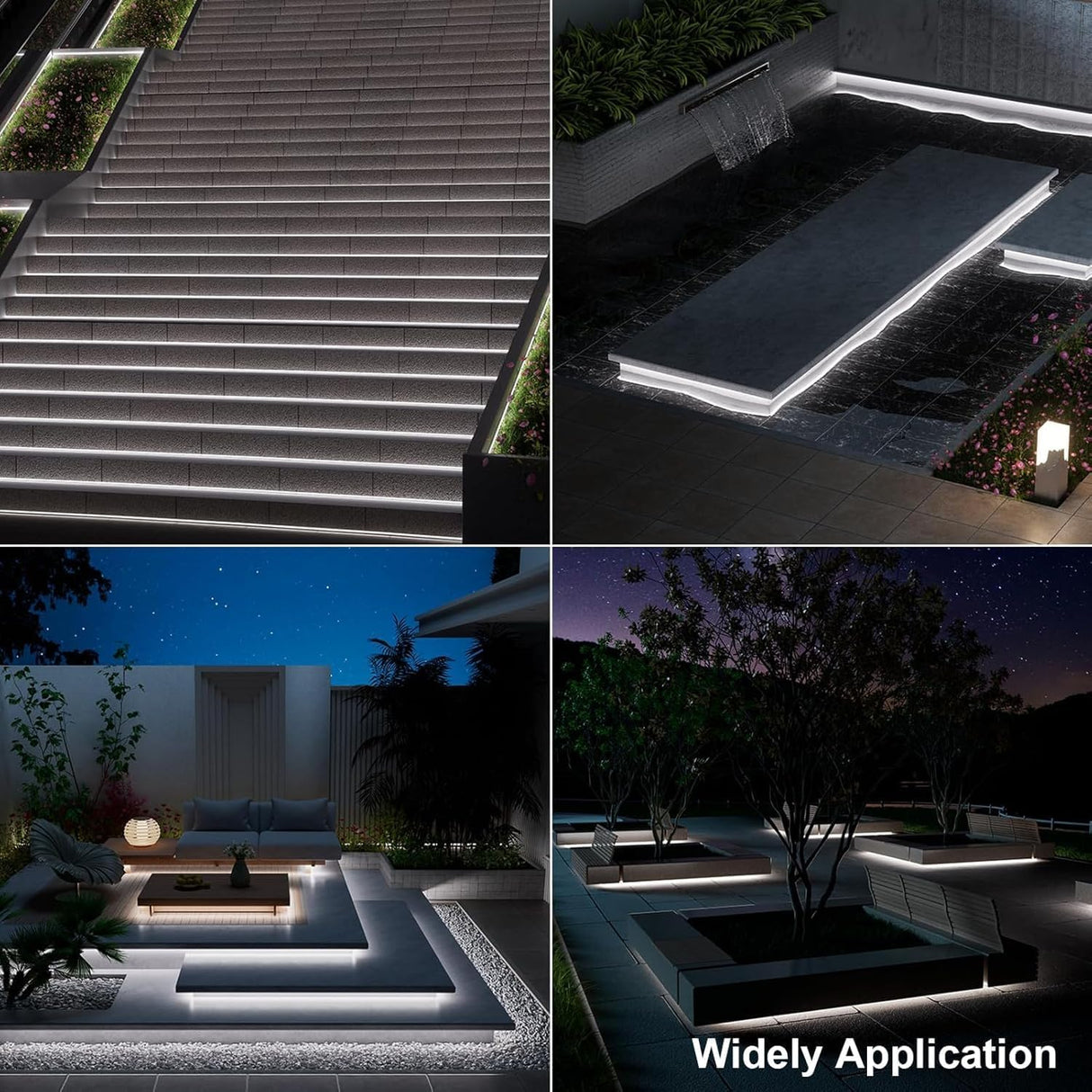 echosari 50ft Solar Strip Lights(Cool White)