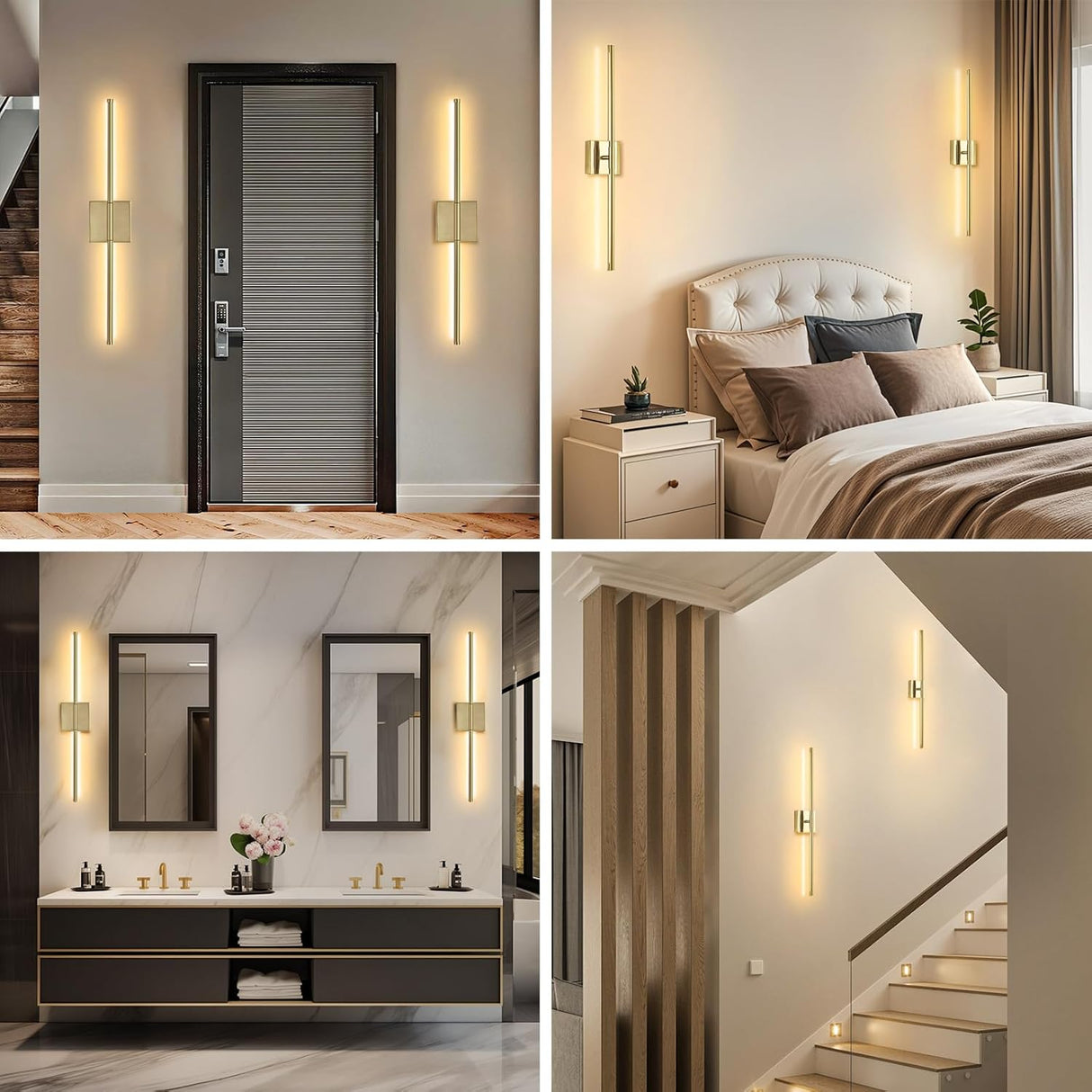 echosari Wall Sconces Battery Operated(Gold)