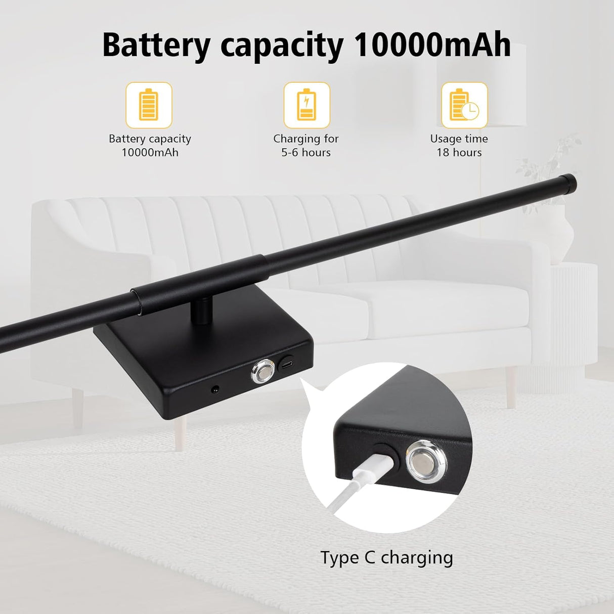 echosari Wall Sconces Battery Operated(Black)