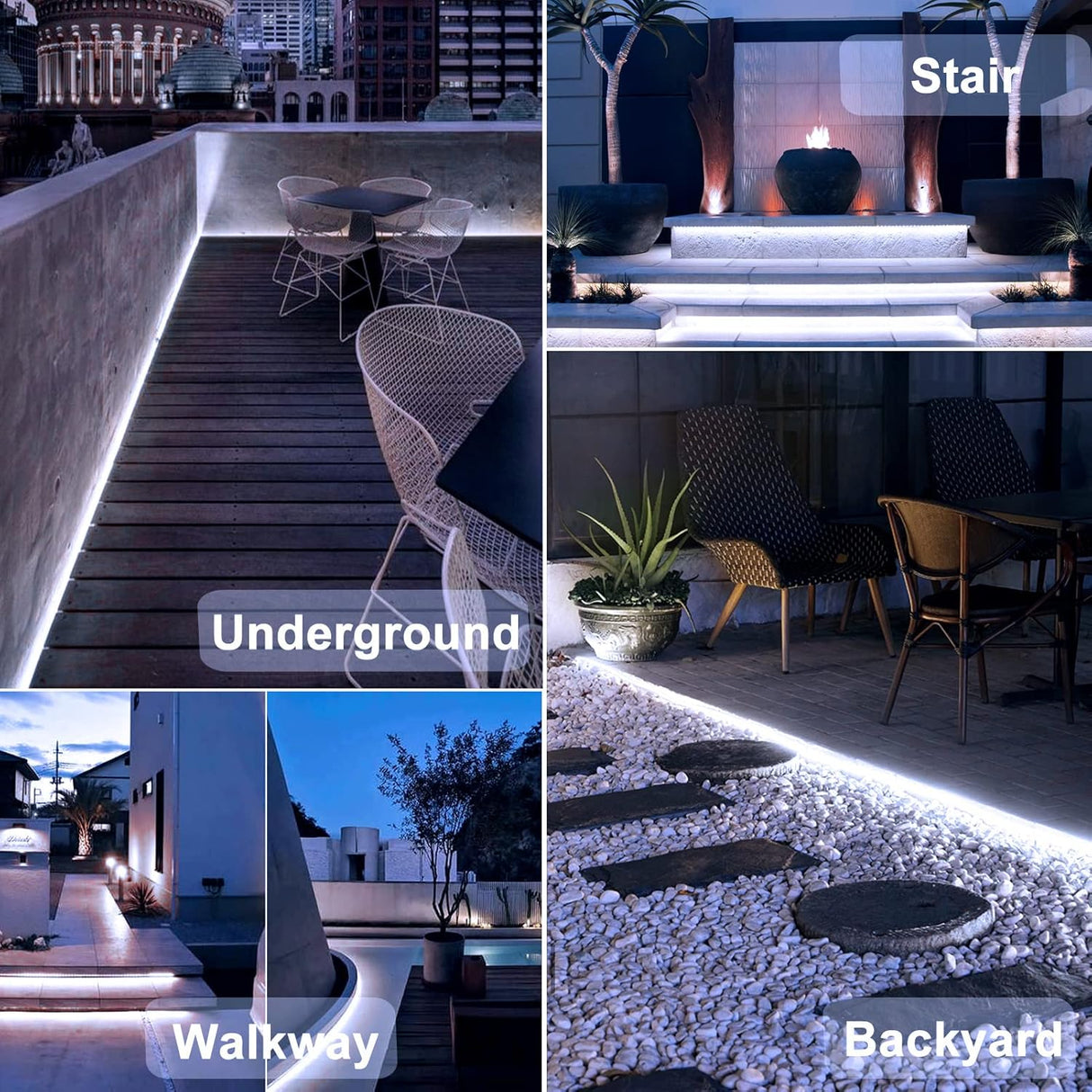 echosari 16.4ft Solar Powered Strip Lights(Cool White)