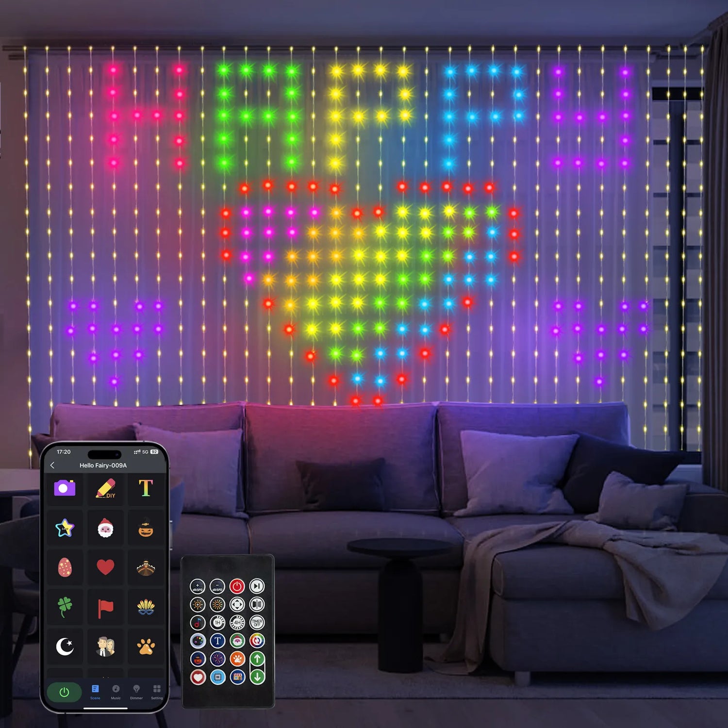 echosari Smart Curtain Lights 800 RGBIC LED