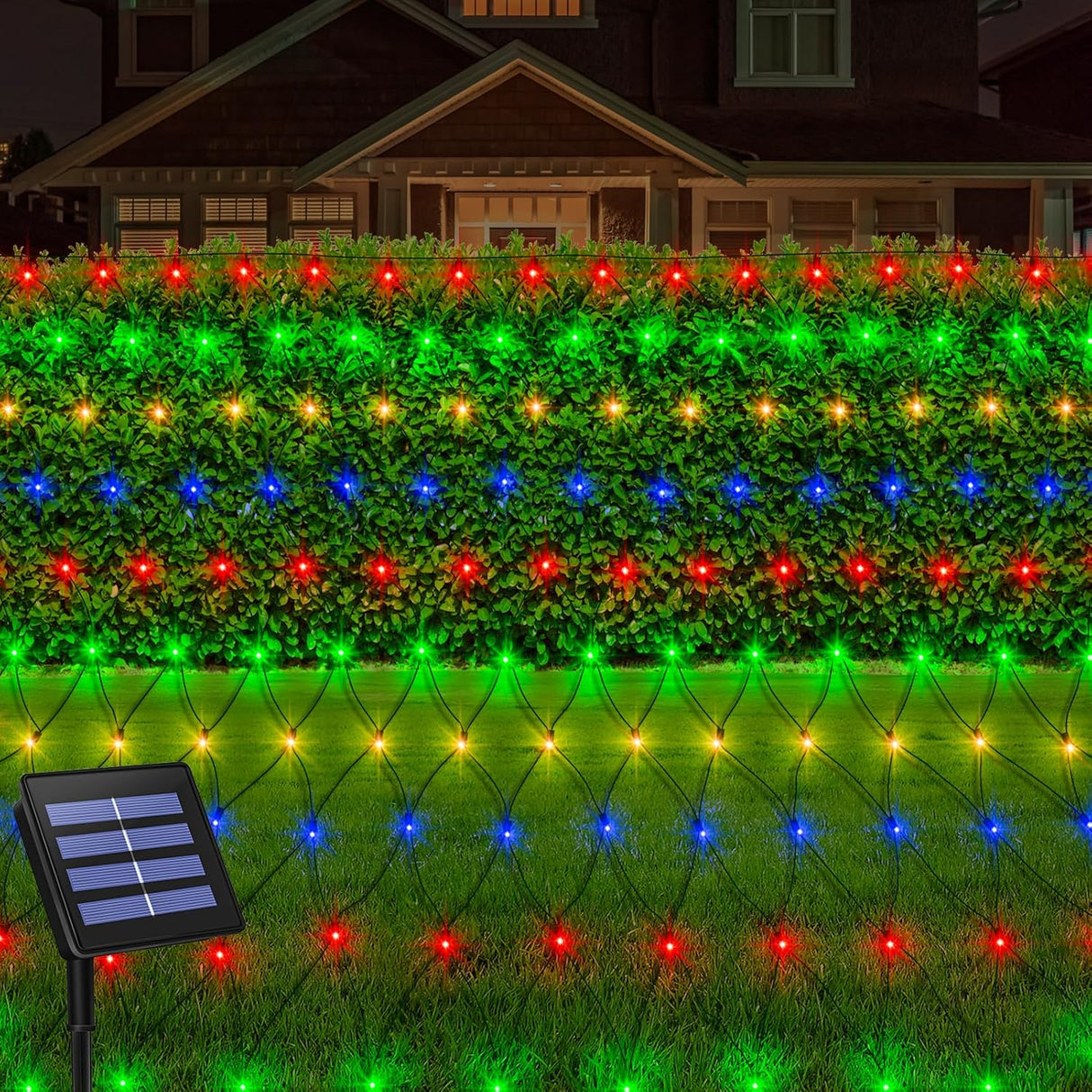 echosari  200 LED 9.8ft x 6.6ft  Solar Powered Net Lights(Multicolor)