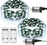 echosari 2 Pack Fairy String Lights Plug in(Cool White)
