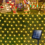 echosari Solar Powered Net Lights 200 LED 9.8Ft x 6.6Ft(Warm White)