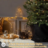 echosari 4 Pack Fairy Lights Battery Operated(Warm White)