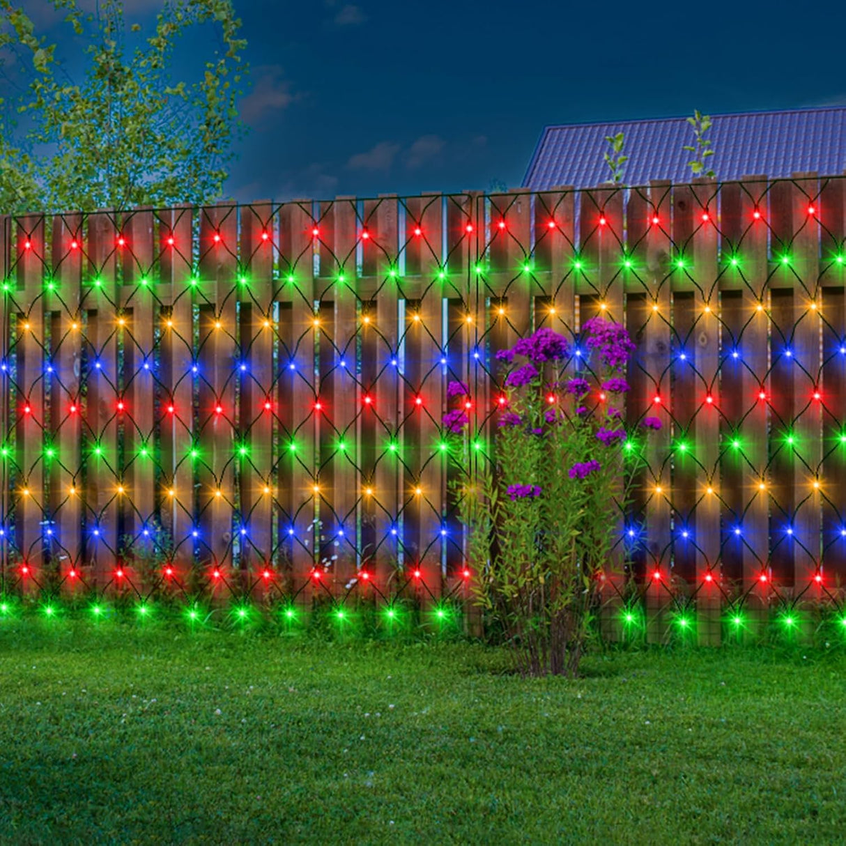 echosari  200 LED 9.8ft x 6.6ft  Solar Powered Net Lights(Multicolor)