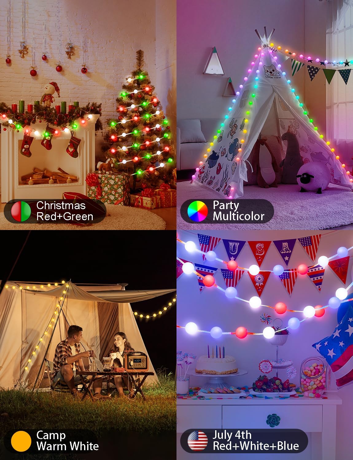 echosari Smart Globe String Lights