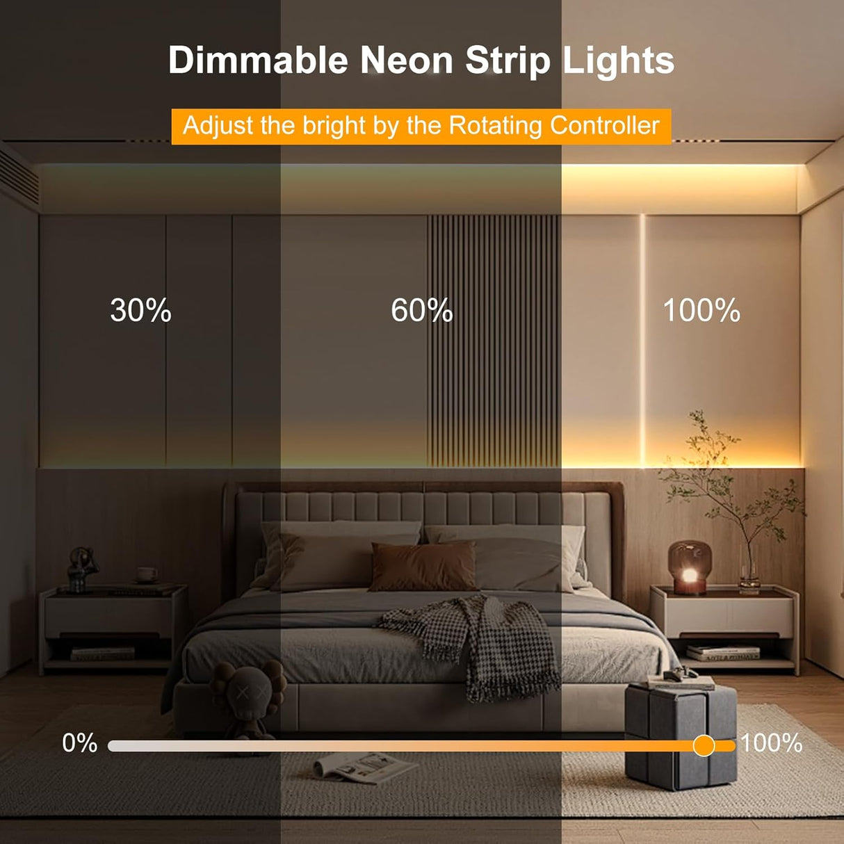 echosari 33ft LED Neon Rope Lights(Warm White)