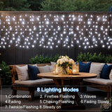 echosari 13ft x 3.3ft 200 LED Solar Curtain Lights(Cool White)
