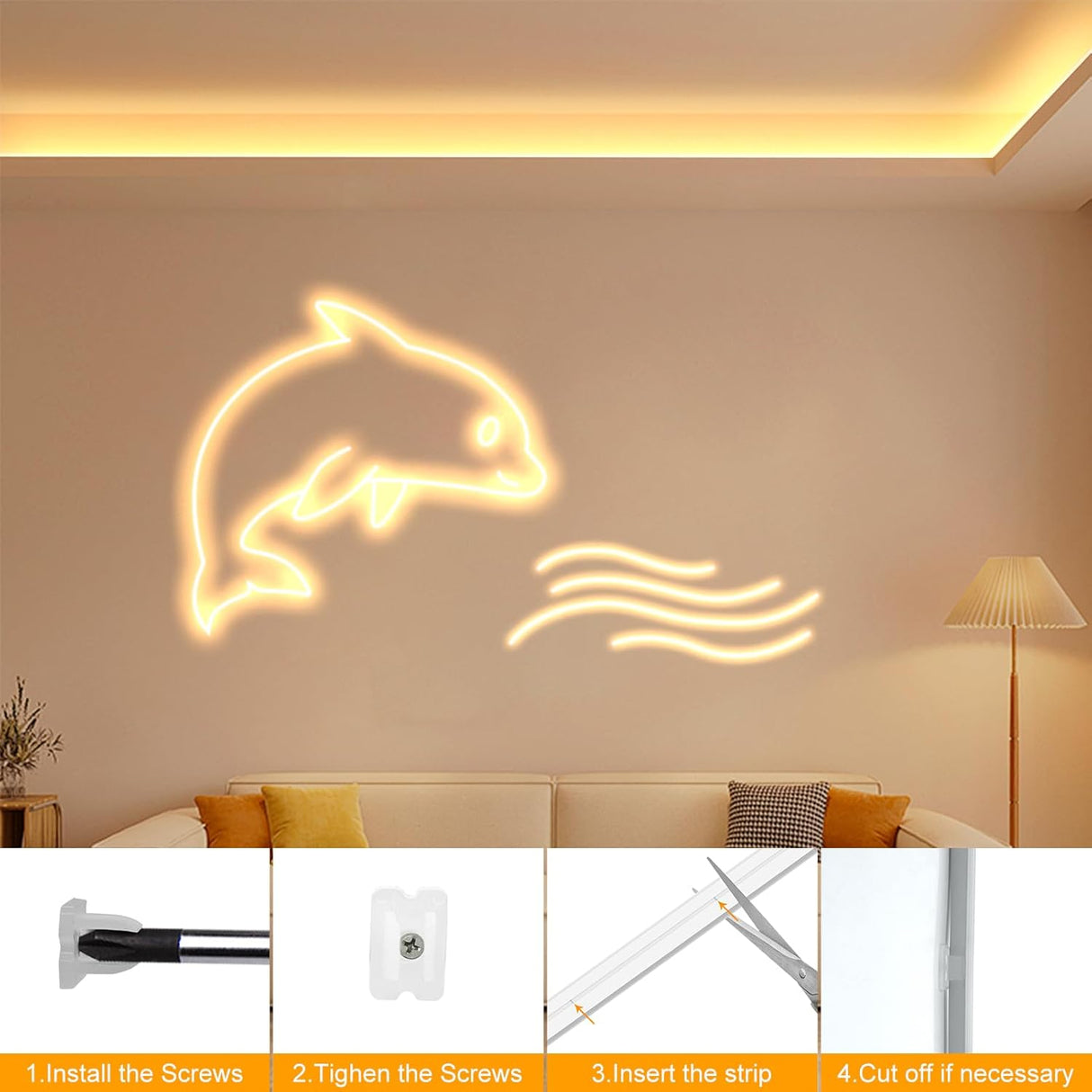 echosari 33ft LED Neon Rope Lights(Warm White)