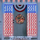 echosari Plug in American Flag Lights