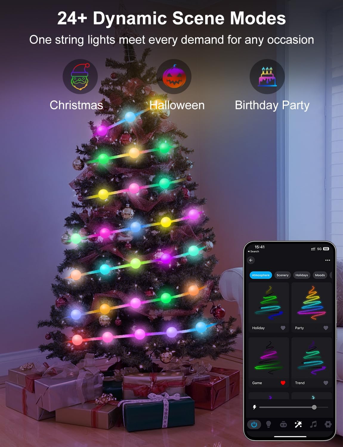 echosari Smart Globe String Lights