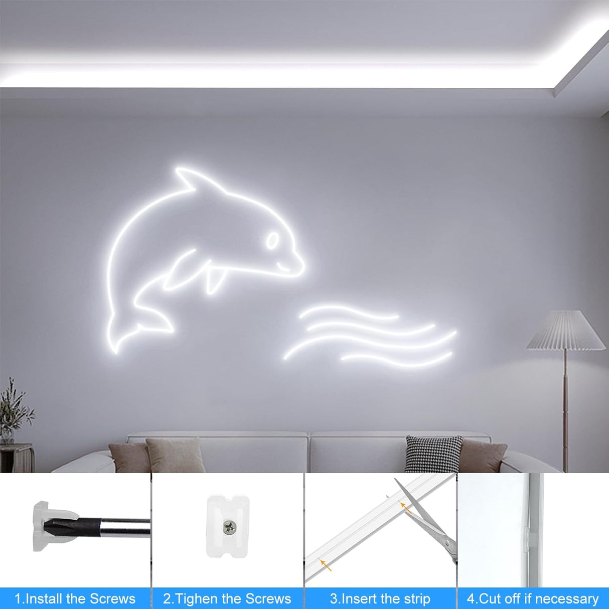 echosari 33Ft LED Neon Rope Lights(Cool White)