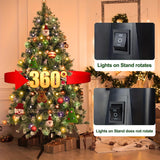 6.2Ft Rotating Artificial Christmas Tree with 360° Spinning Stand, Remote Control, Timer & Dimmable LED Lights