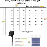 echosari 13ft x 3.3ft 200 LED Solar Curtain Lights(Warm White)