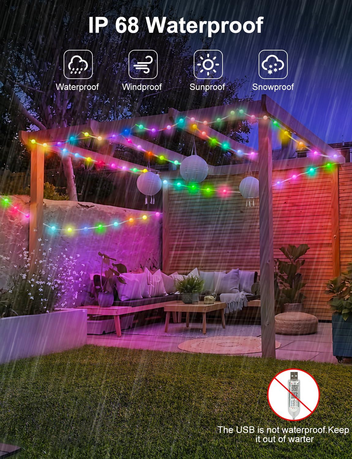 echosari Smart Globe String Lights