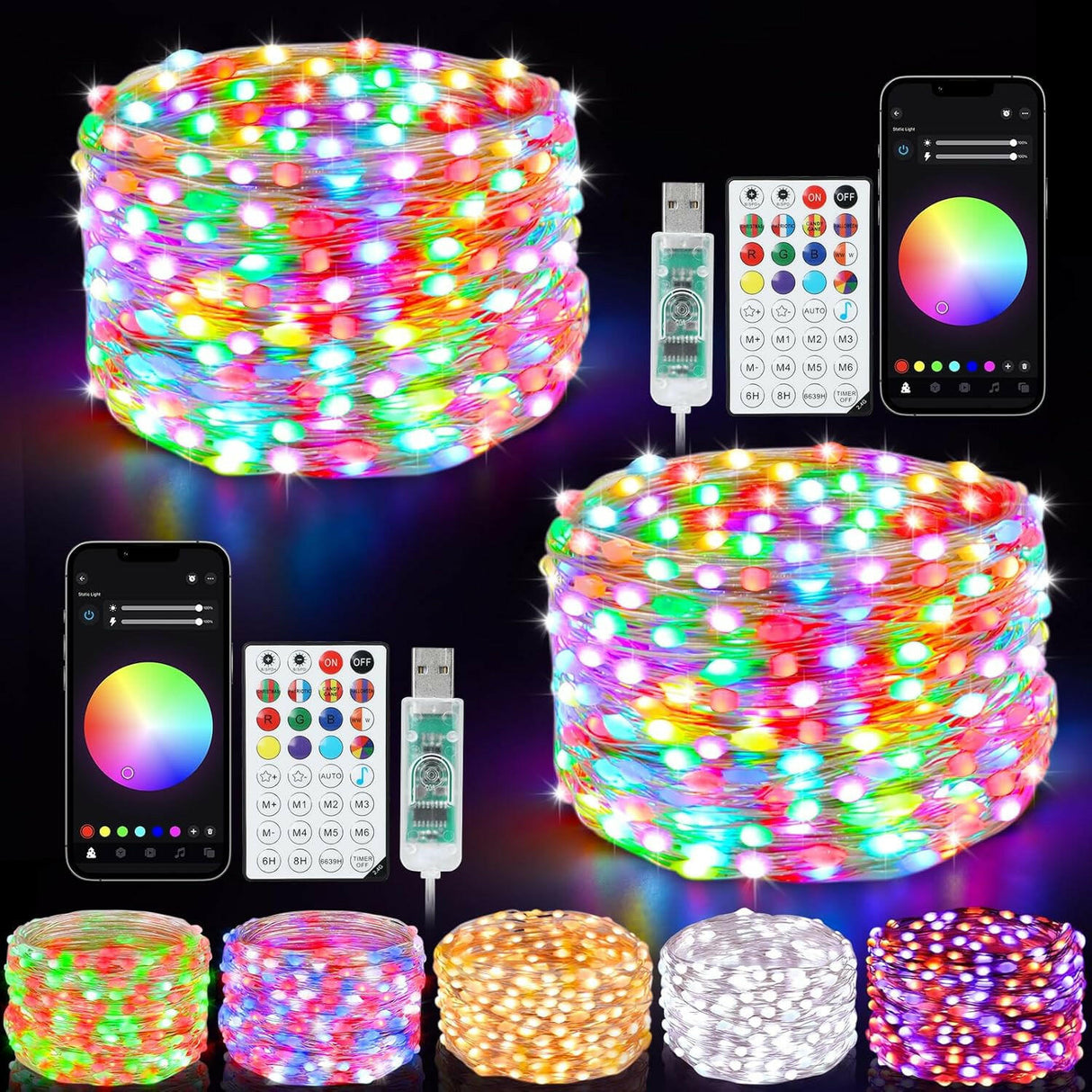 echosari Smart WiFi Fairy Lights