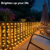 echosari 13ft x 3.3ft 200 LED Solar Curtain Lights(Warm White)