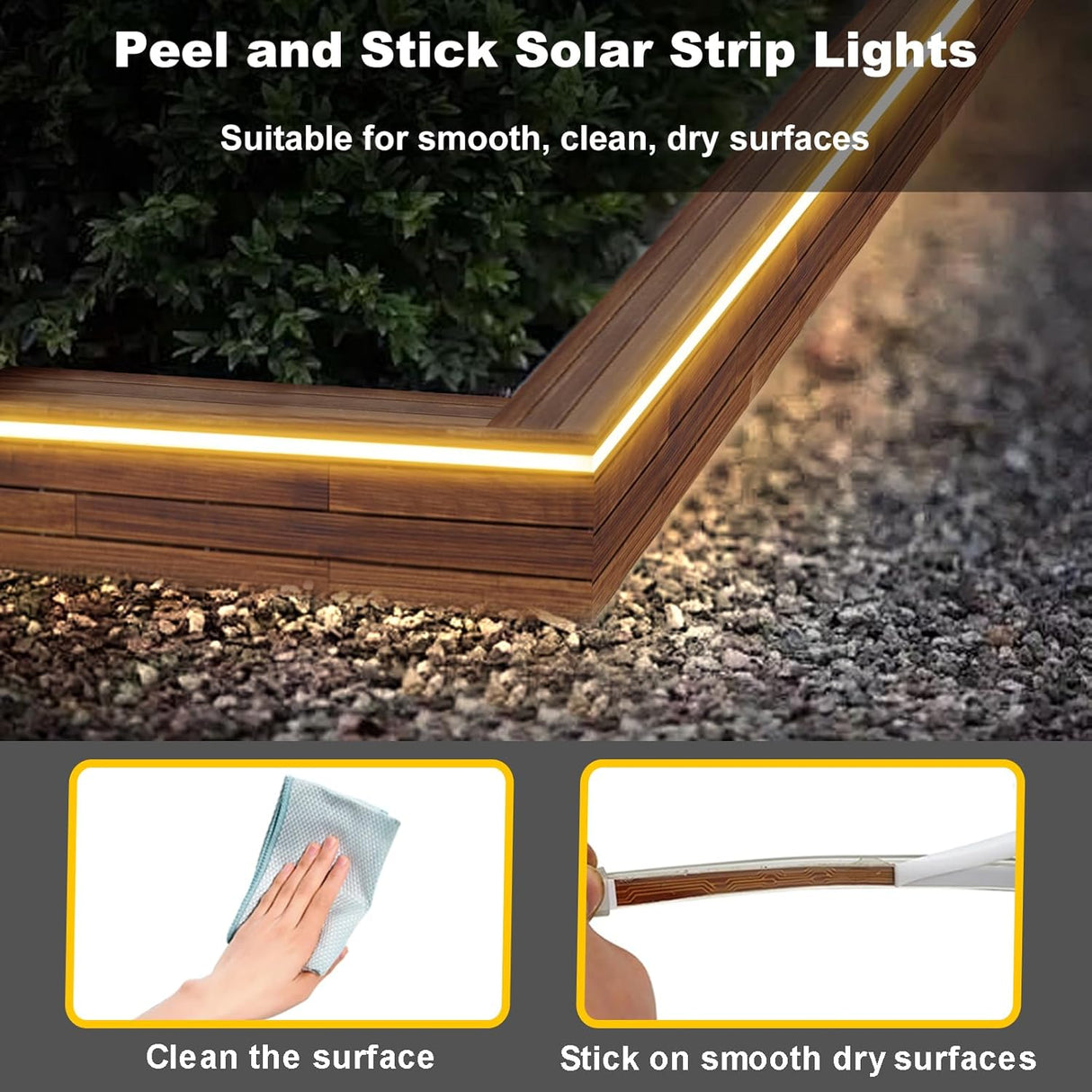 echosari Solar Strip Lights Outdoor