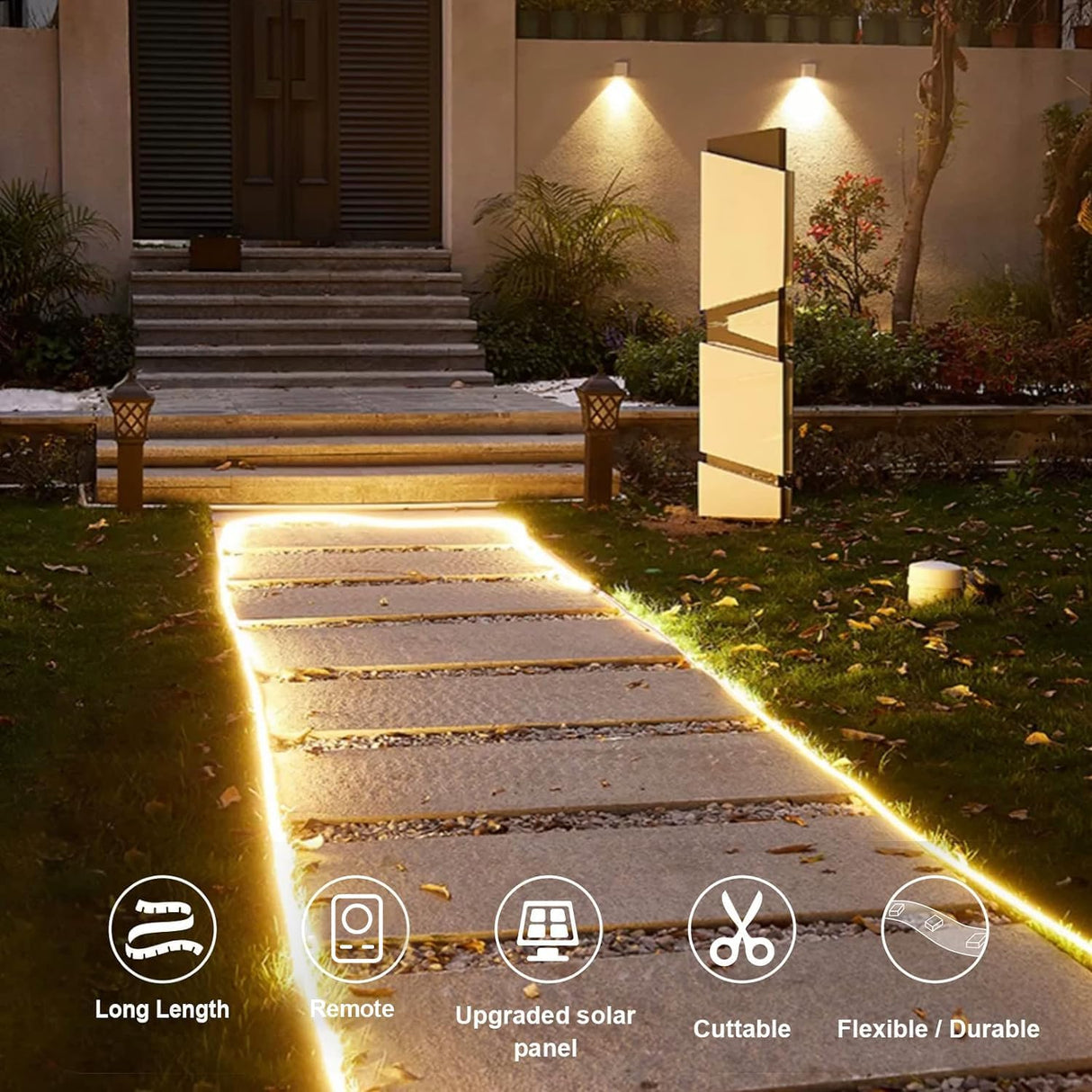echosari 16.4ft Solar Strip Lights Outdoor