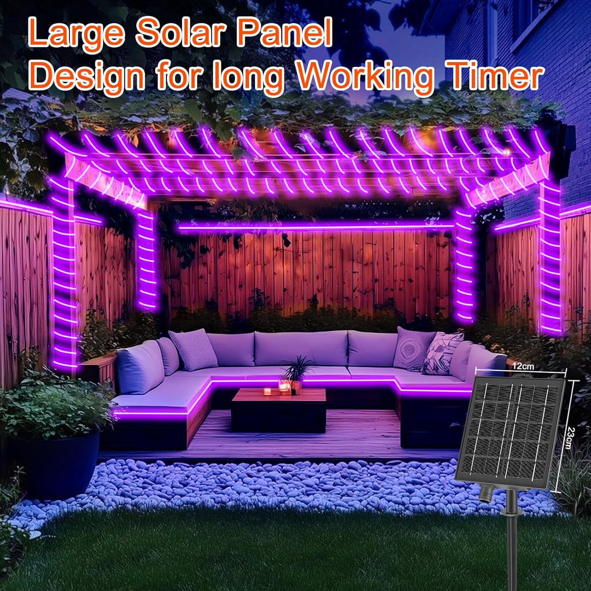 Solar Purple Color echosari 32.8ft Solar Purple Lights Outdoor