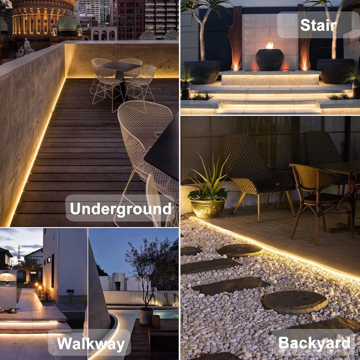 echosari 50ft Solar Strip Lights Outdoor(Warm White)