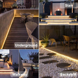 echosari 50ft Solar Strip Lights Outdoor(Warm White)